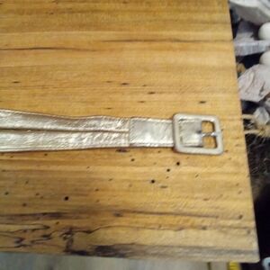 Gold Metallic Vintage Leather Belt